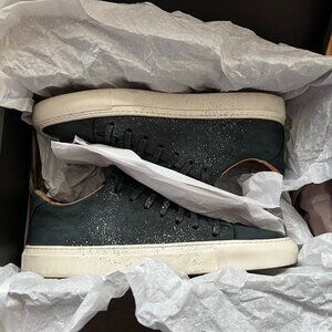 John Varvatos Reed Low Top Shoe Blue Paint splatter sneaker mens 8.5